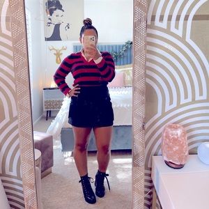 🌺🌸 3/$20 Red and White Stripped Collared Sweater